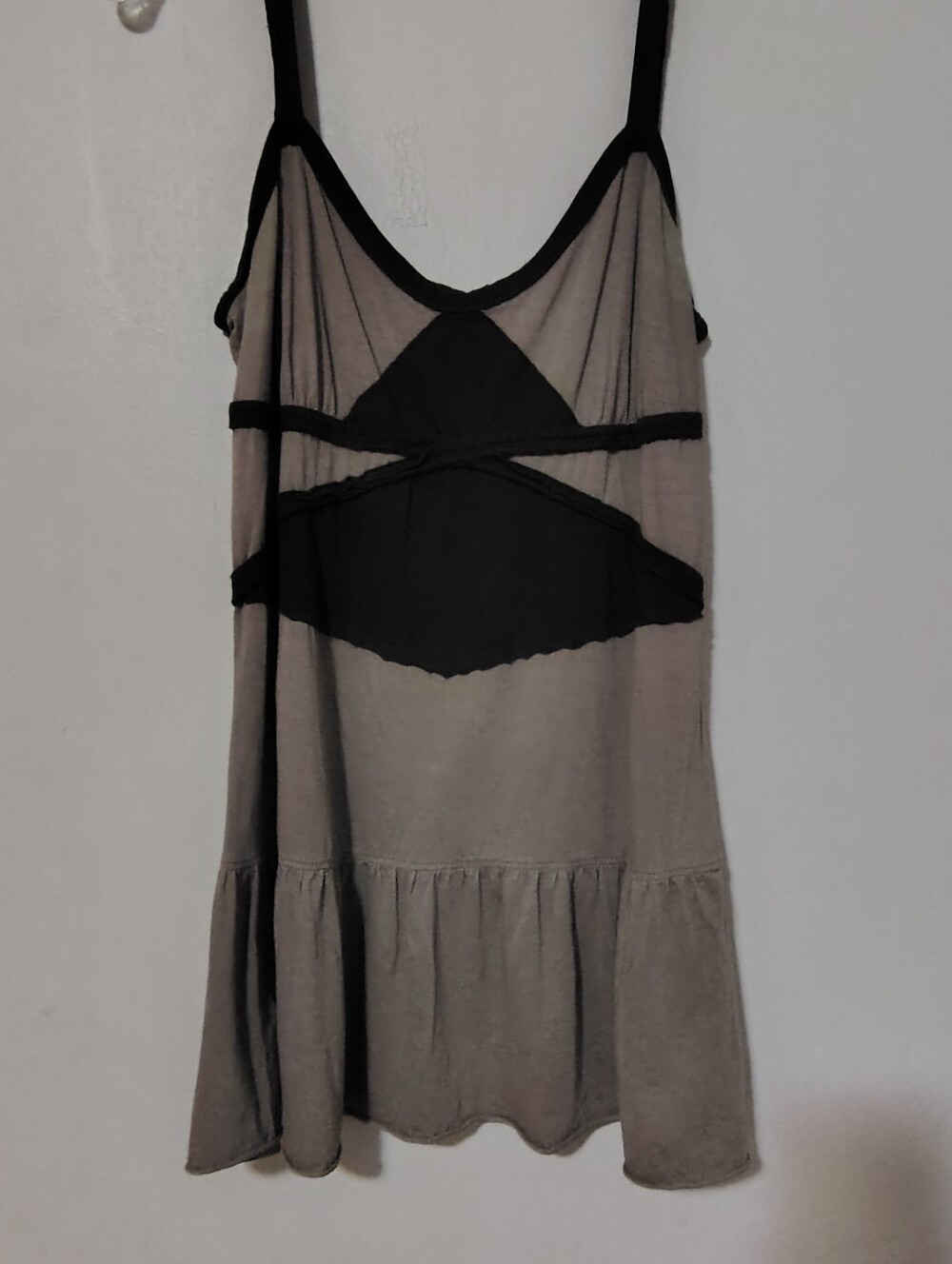 Free People Taupe and Black Extremely Cute Tank Top